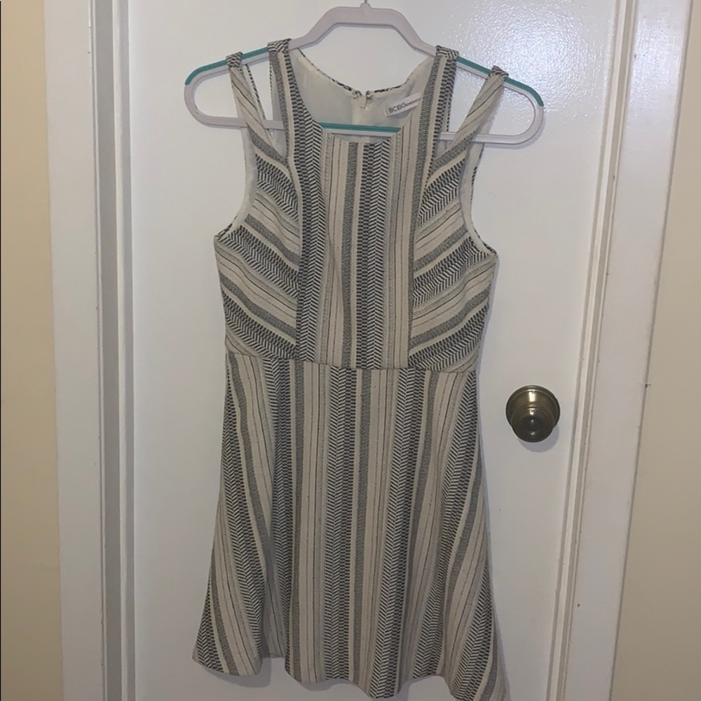 NWOT bcbg blue and white summer cut out dress